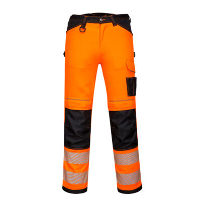 PW3 Warnschutz-Arbeitshose Orange/Schwarz